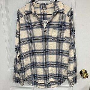 NWT Hollister 3/4 Button Flannel